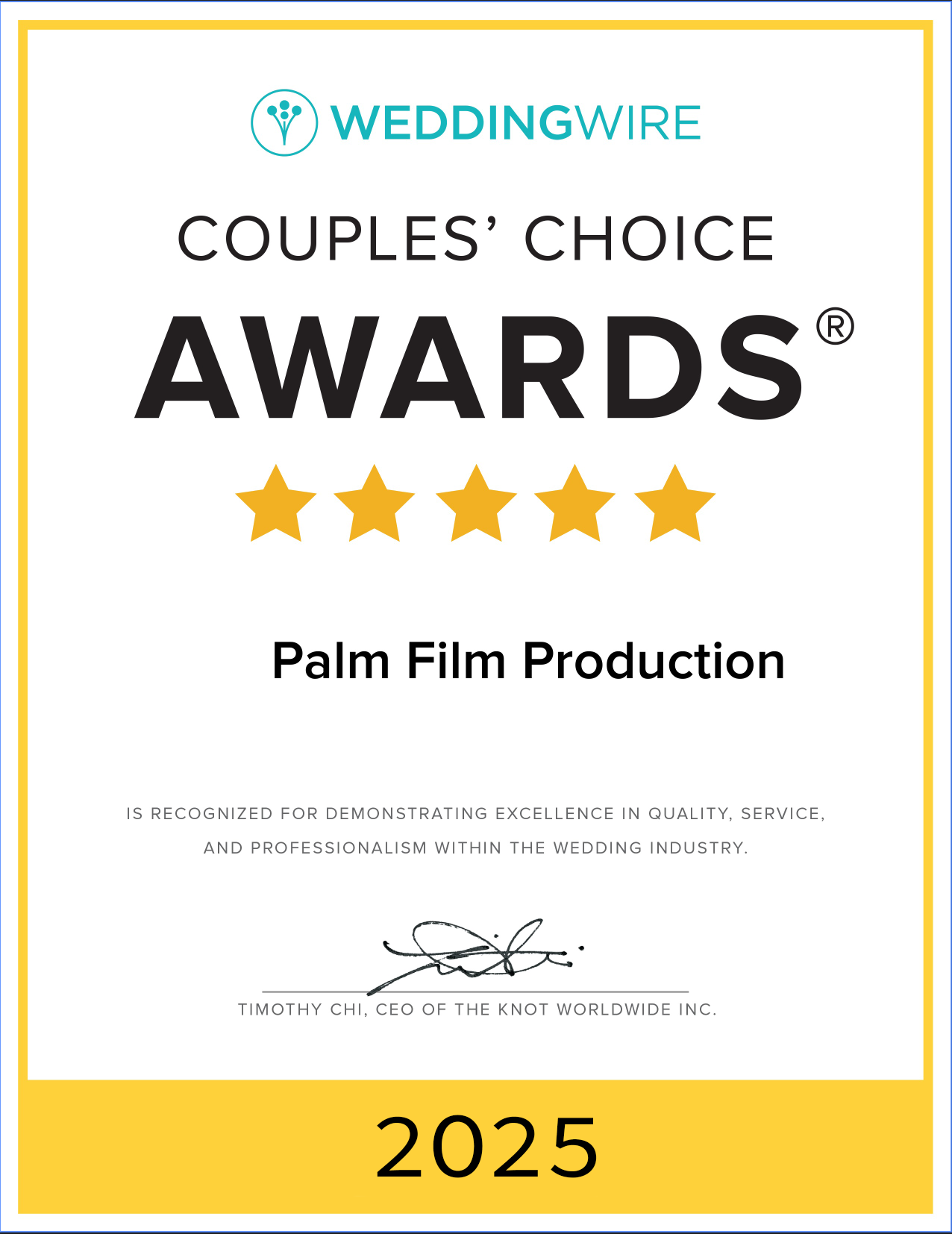 WeddingWire Couples' Choice Awards 2025